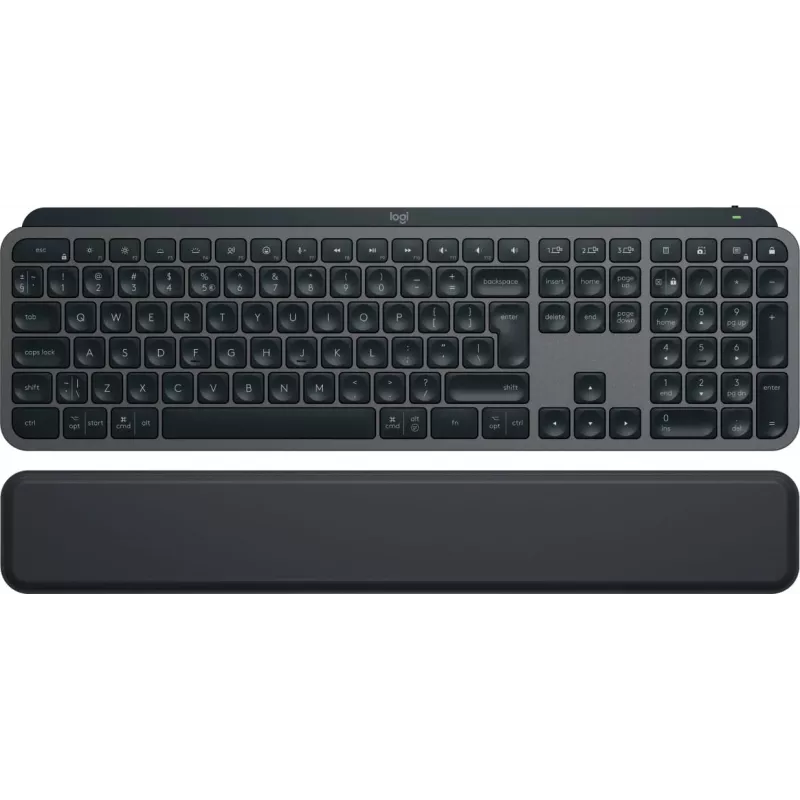 Traadita täissuuruses klaviatuur Logitech Master MX Keys S — Graphite, Bluetooth ja 2,4 GHz (Nano), USB-C laetav, taustvalgustusega, QWERTY US International