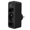 Toitejaotur MACLEAN MCE248 F/B — 3 vahelduvvoolu pesa (1x16A, 2x6A) ja 4 USB-porti (2xUSB‑A, 2xUSB‑C PD 20W), EL-pistik, must