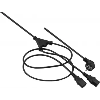 Toite Y-kaabel helos 262674 — 2,0 m, 2× IEC C13 kuni 1× IEC C14, must