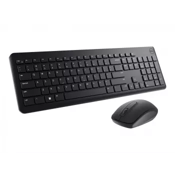 DELL klaviatuur ja hiir - KM3322W - ukraina (QWERTY), täissuuruses (100%), juhtmevaba, RF-juhtmevaba, QWERTY, must, hiir kaasas