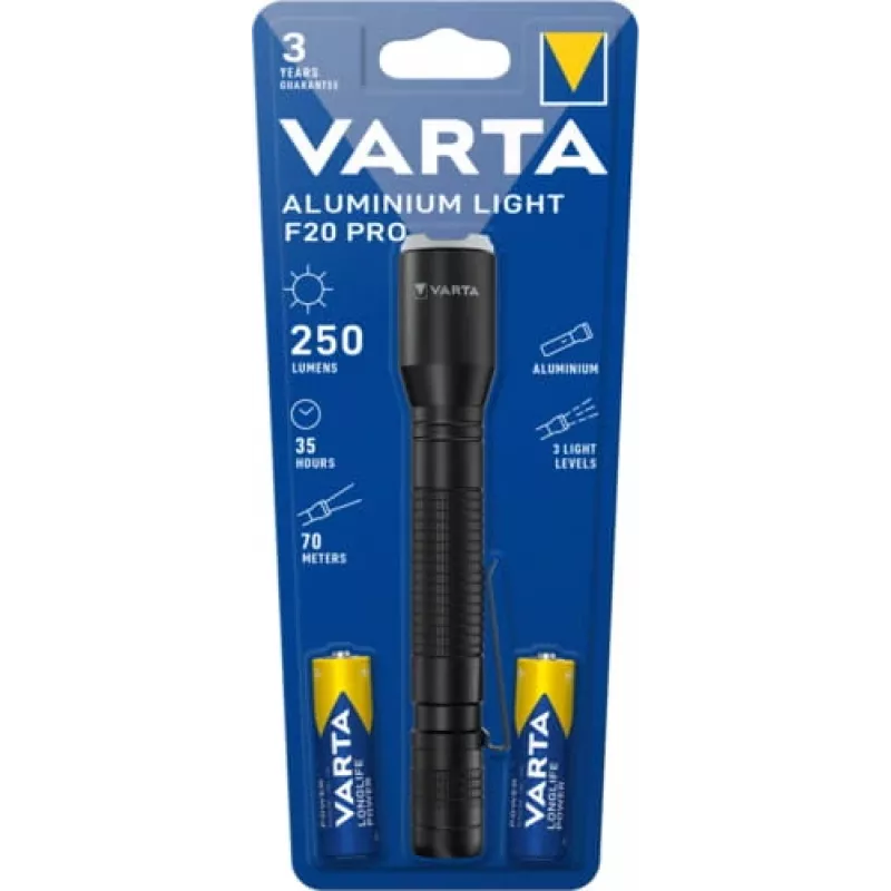 Käsilatern Varta Aluminium Light F20 Pro LED 250 lm 7 lampi
