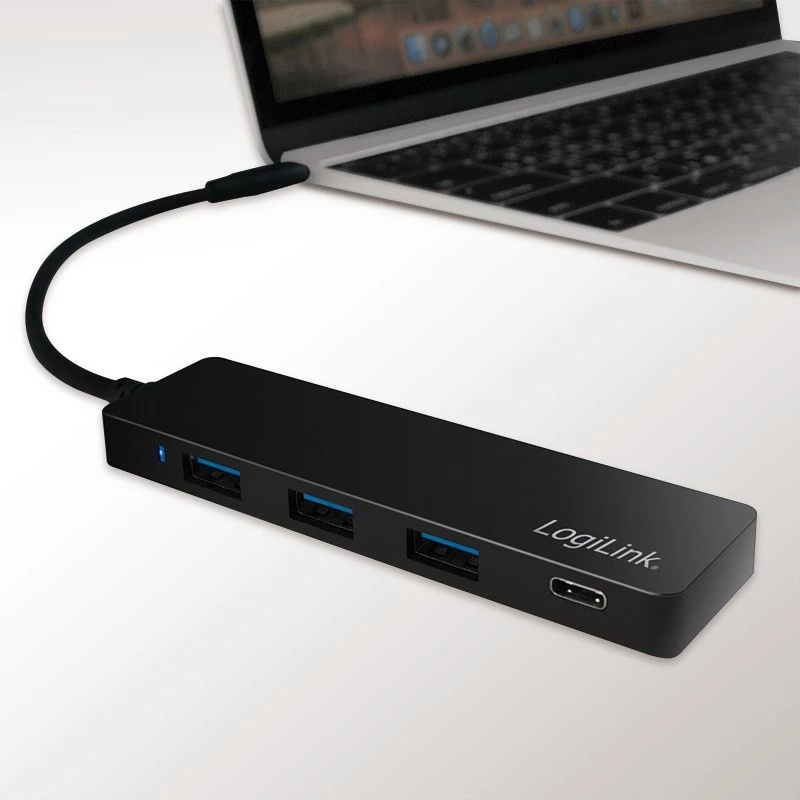LogiLink UA0311 USB-C 3.2 Gen 2 multipordijaotur 4 porti must