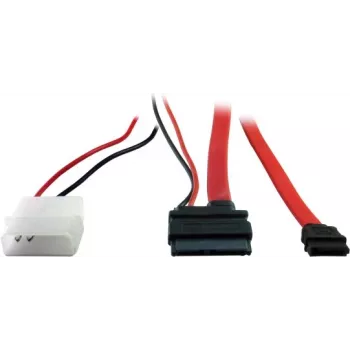 Inter-Tech - SATA-adapter - Õhuke SATA sisemisele toiteallikale, 4-kontaktiline, SATA - 15cm - Punane (88885323)