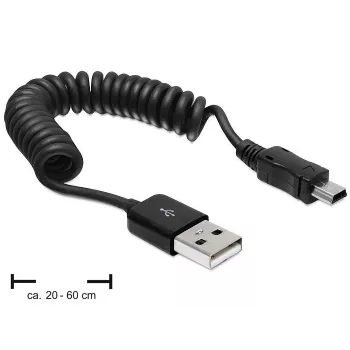 USB-kaabel DeLOCK USB 2.0 0,6 m USB A - Mini-USB A, must