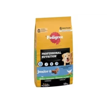 Kuiv koeratoit Pedigree Professional Nutrition Junior — linnuliha ja köögiviljad, keskmised ja suured tõud, 12 kg, 25% valku, 10% rasva