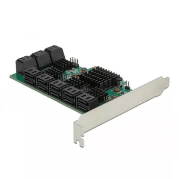DeLOCK 16 pordiga SATA PCI Express x4 kaart 6 Gbit/s roheline hall