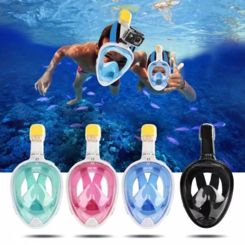 Täisnäomaskiga snorgeldamismask Free Breath M2068G L/XL sinine — täisvaade, suurus L/XL