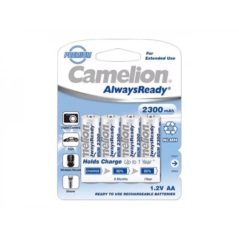 Camelion | AA/HR6 | 2300 mAh | AlwaysReady laetavad patareid Ni-MH | 4 tk