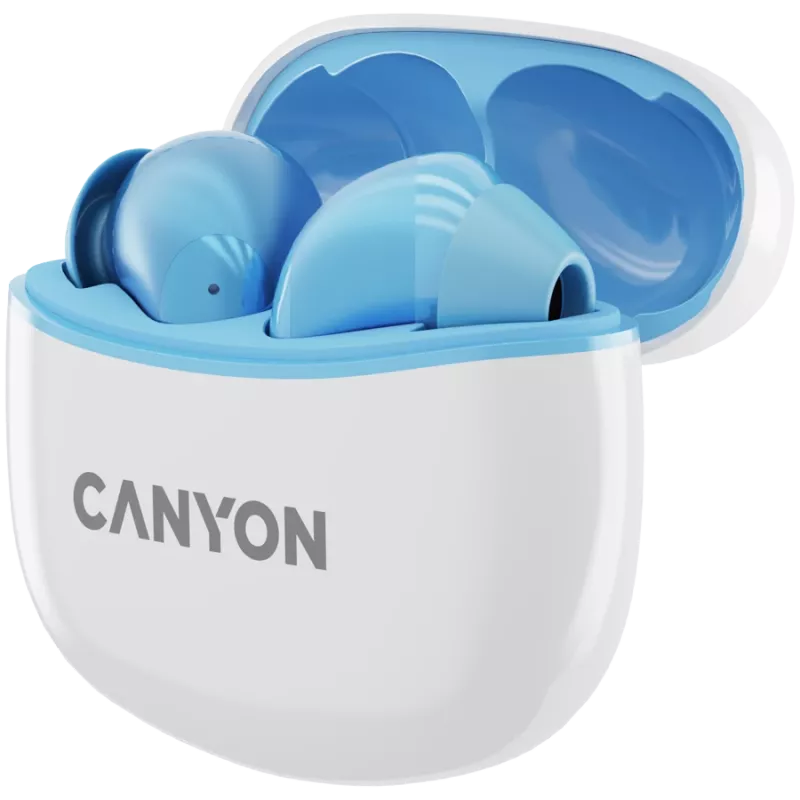 Canyon TWS-5 CNS-TWS5BL Kõrvaklapid – Tõeliselt juhtmevabad – Bluetooth 5.3 – Kõrvasisesed – USB-C laadimiskarp – Puutetundlik juhtimine – kuni 38 tundi tööaega – Must