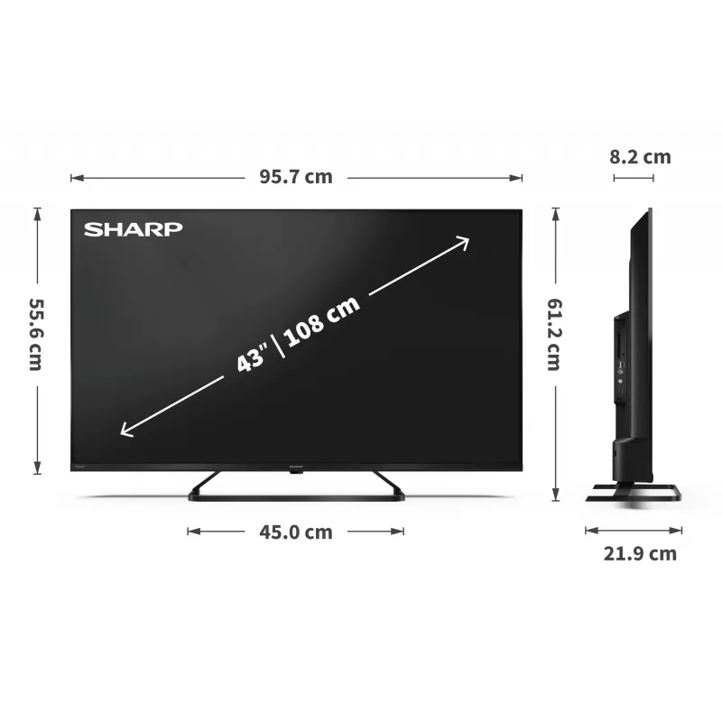 Sharp 43HP6265E TV Google UHD Must
