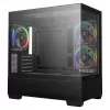 PC Midi Tower DeepCool CG380 3F — must, 235×437×451 mm, toetab 2x120 mm külg- + 1x120 mm tagaventilaatorit, alumine toiteplokk, 2.5 tolli/3.5 tolli kõvakettad