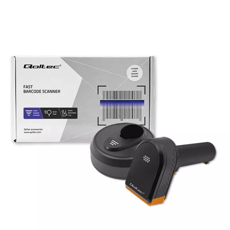 Juhtmeta vöötkoodilugeja QOLTEC 50878 1D/2D koos dokkimisjaamaga