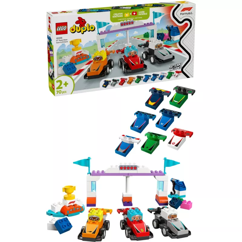 LEGO DUPLO 10445 F1 meeskonna võidusõiduautod ja juhid