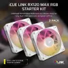 Corsair iCUE LINK RX120 MAX RGB ventilaator 12 cm valge 3 tk 400-2000 p/min