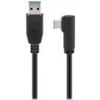 Goobay USB-C™ to USB A 3.0 kaabel 90°, must, 1 m - USB 3.0-Pistik (tüüp A) > USB-C™-Pistik (66501)