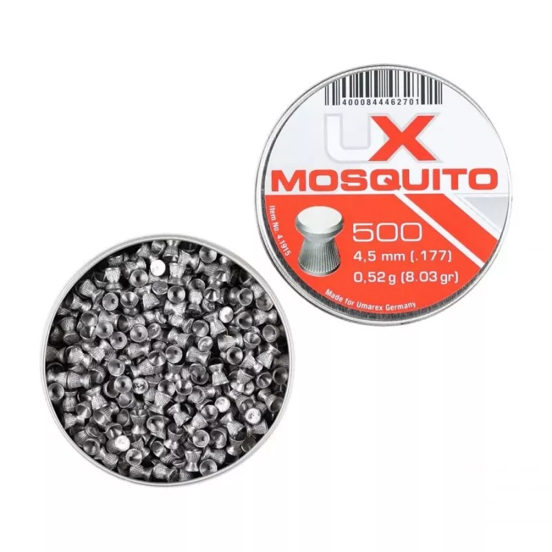 Õhupüssikuulid UMAREX Mosquito lapik 4,5 mm, 0,52 g, 500 tk, diabolo lapik, hõbedane