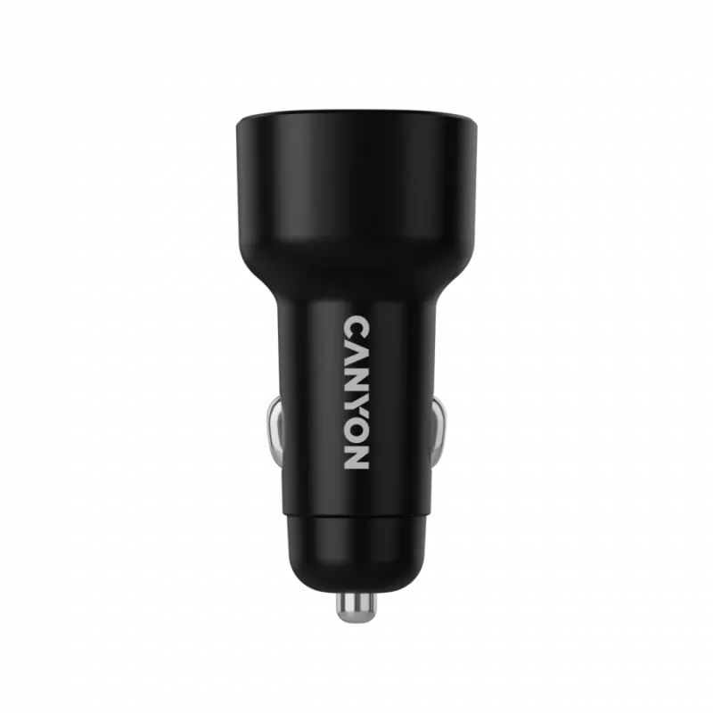 Autolaadija CANYON OnDrive 60 PD 60W 2xUSB-C — 60W võimsus, 2 USB-C porti, must
