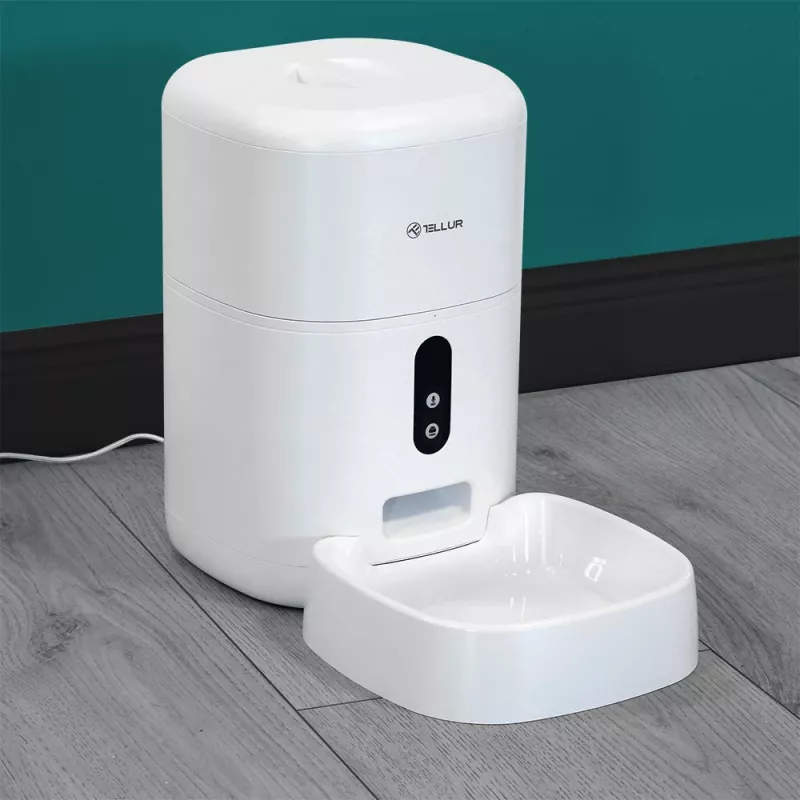 Automaatne lemmikloomasöötur Tellur TLL331461 UltraHD-kaameraga, 4 L, valge
