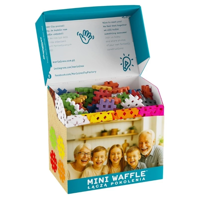 Ehitusklotsid Marioinex Mini Waffle Building Blocks Senior Set — 200 tk, mitmevärvilised, soovitatav vanus 6+
