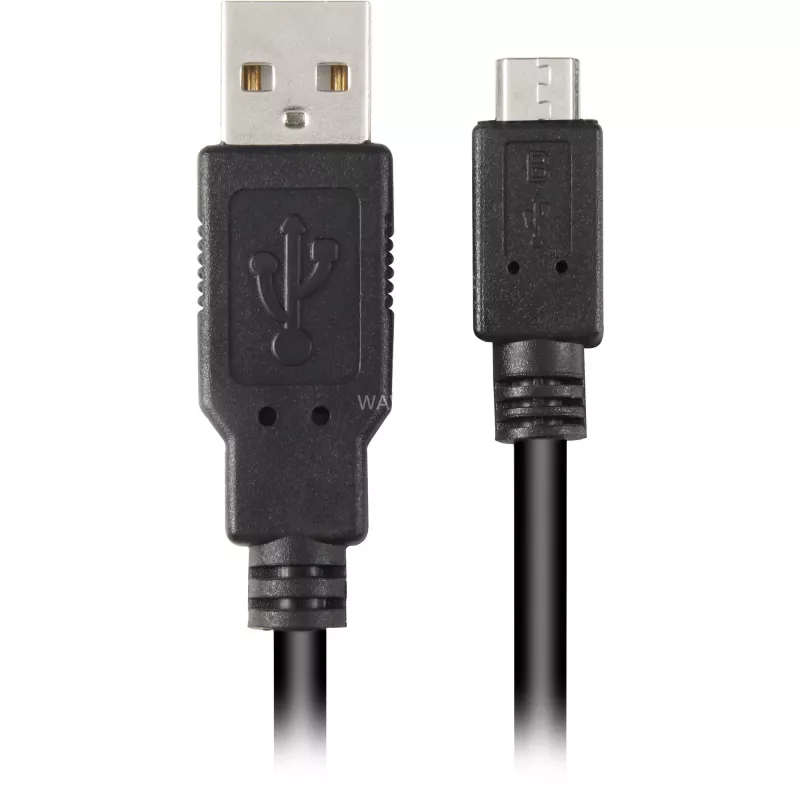 USB 2.0 kaabel, USB-A pistik > Micro-USB pistik (must, 3,0 meetrit)