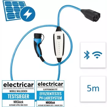 Laadimisjaam NRGkick 32A Pure GSM-i, GPS-i ja WLAN-iga, 5 m kaabel