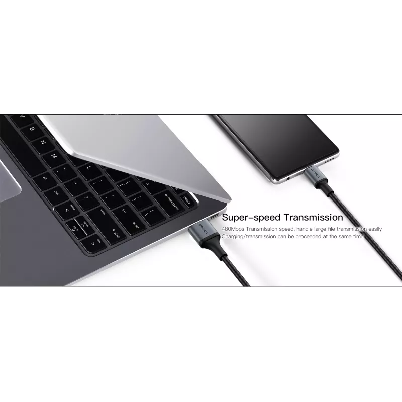USB USB-C 2-in-1 kaabel Orsen S8, 5A, 1,5 m (kiirlaadimine/andmeedastus)
