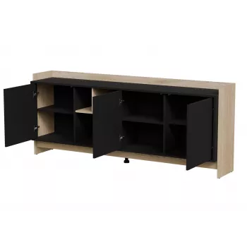 Cama PORTO 3D kummut 190x38x77 tamm/must