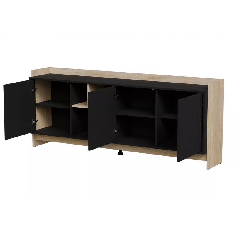 Cama PORTO 3D kummut 190x38x77 tamm/must