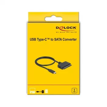DeLOCK 63803 kaabli soovahetaja USB C 22-kontaktiline SATA must 0,5 m