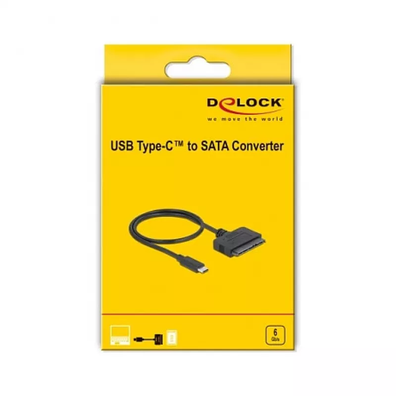 DeLOCK 63803 kaabli soovahetaja USB C 22-kontaktiline SATA must 0,5 m