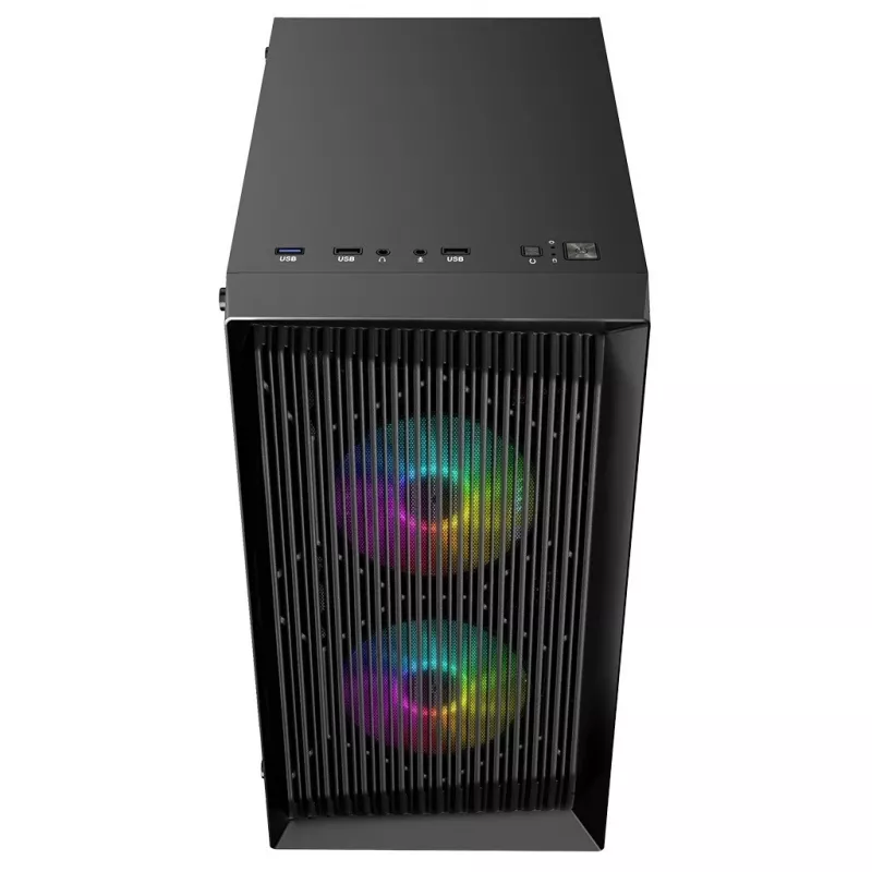Logic Atos ARGB Mini USB 3.0 Micro Tower korpus, must (AM-ATOS-10-0000000-0002)