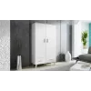 Riidekapp cama meble LOTTA 2D2D, 2 ust, Sonoma tamme raam ja valged esipaneelid, 1100×550×1900 mm