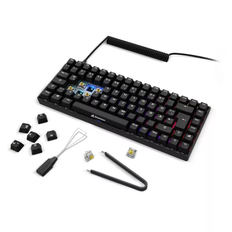 Mehaaniline mänguriklaviatuur Sharkoon Skiller SGK50S3 PBT must kollane RGB