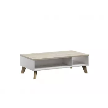 Kohvilaud cama meble LOTTA 110 — ristkülikukujuline, 1100×600×350 mm, valge raam, Sonoma tamme pealispind