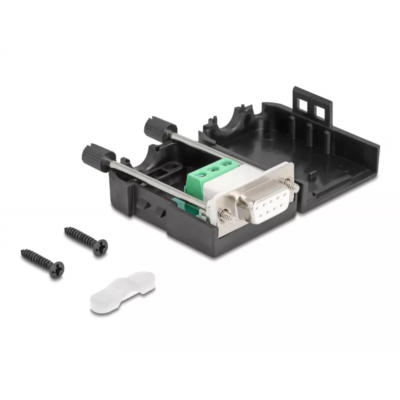 DeLOCK 90655 juhtmepistik D-Sub 9 3 kontaktiga klemmliist Must Hall