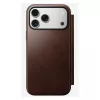 Nomad Modern Leather Folio mobiiltelefoni ümbris iPhone 17 Pro Max — pruun, nahk, 6,3-tolline ekraan, 4 kaarditaskut