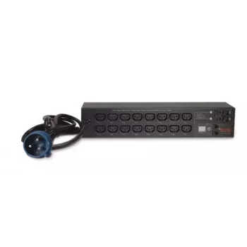 Toitejaotuse seade APC AP7922B — 16 C13 pistikupesa, mõõdetud ja lülitatav PDU, 2U, 200–230 V, 32 A, 3.05 m kaabel, must