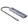 USB-C jaotur Unitek H1124AGY01 100W PD, HDMI 2.0, 2x USB‑A, 2x USB‑C, SD/microSD lugejaga — alumiinium