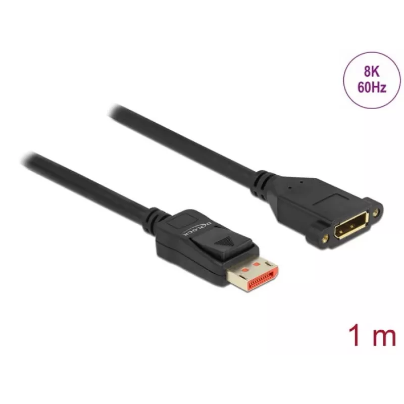 DisplayPorti pikenduskaabel paneelikinnitusega DeLOCK 87095 8K 60 Hz 1 m