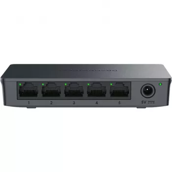 Grandstream GWN7700 Layer 2 haldamata lüliti 5x Gigabit porti 10Gbps lülitusvõimsus 802.1p QoS must laua-/seinale paigaldatav 5VDC