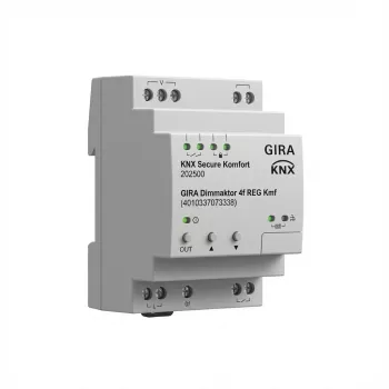 KNX dimmeri täiturseade 4‑kanaliline Gira Dimmaktor REG KNX Secure 202500, 4 väljundit