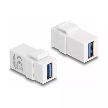 DeLOCK Keystone moodul USB 3.0 A emane - USB 3.0 A emane valge 1:1