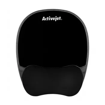 Geel-randmepadjaga hiirematt ActiveJet — must, 220×250 mm, geel ja silikoon, libisemiskindel alus