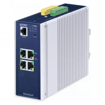 Hallatav lüliti PLANET IP30 DIN-liistule L2+ 4 porti Gigabit Ethernet