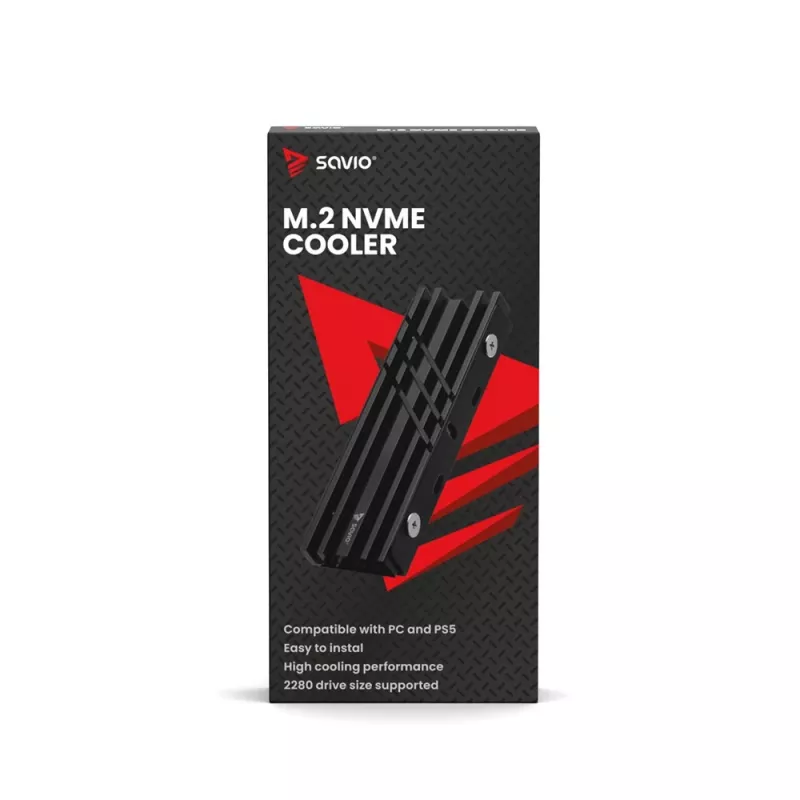 Õhkjahutus SAVIO M.2 NVMe 2280 AK-60 must jahutusradiaator 22x80 mm SSD-le