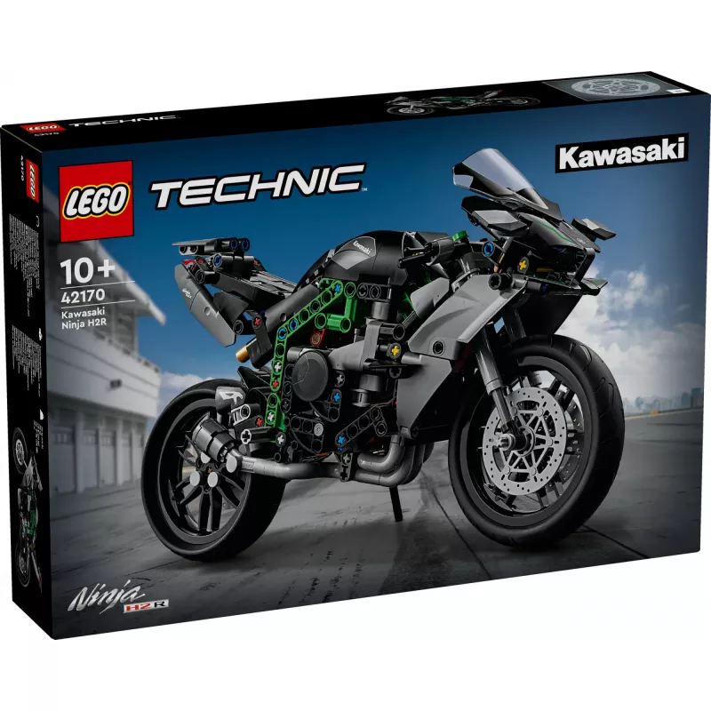 LEGO Technic mootorratta mudel Kawasaki Ninja H2R 42170 — 1:1 mõõtkavas koopia, 643 tükki, juhendileht, alates 10. eluaastast