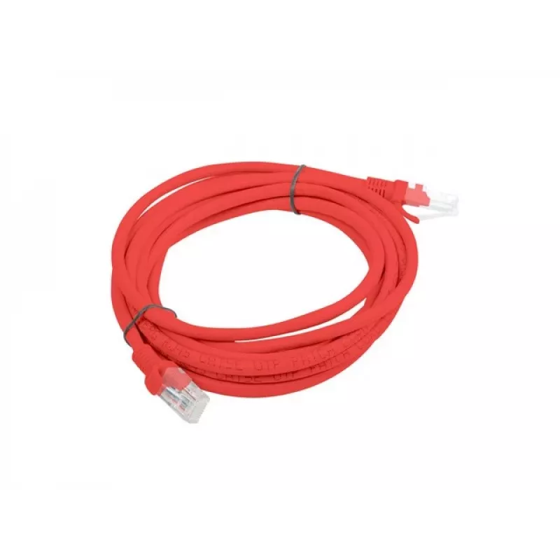 PATCHCORD Cat.6 UTP 3M Punane FLUKE PASSED LANBERG 10-PACK