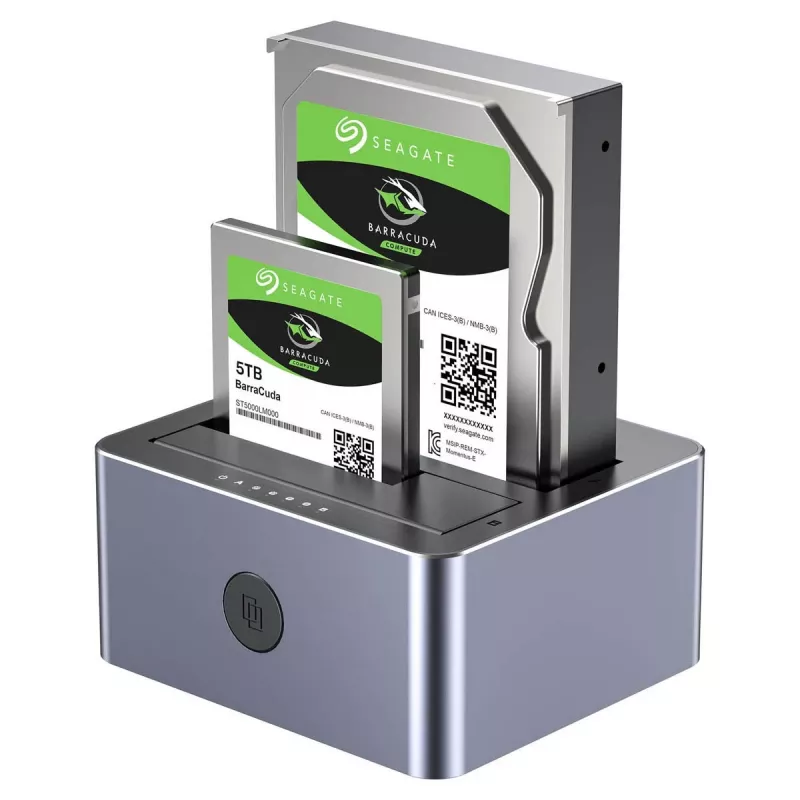 Dokkimisjaam Unitek 51642 2,5-tollistele/3,5-tollistele SATA-seadmetele, USB-C 10 Gbit/s, 2 pesa, alumiiniumist