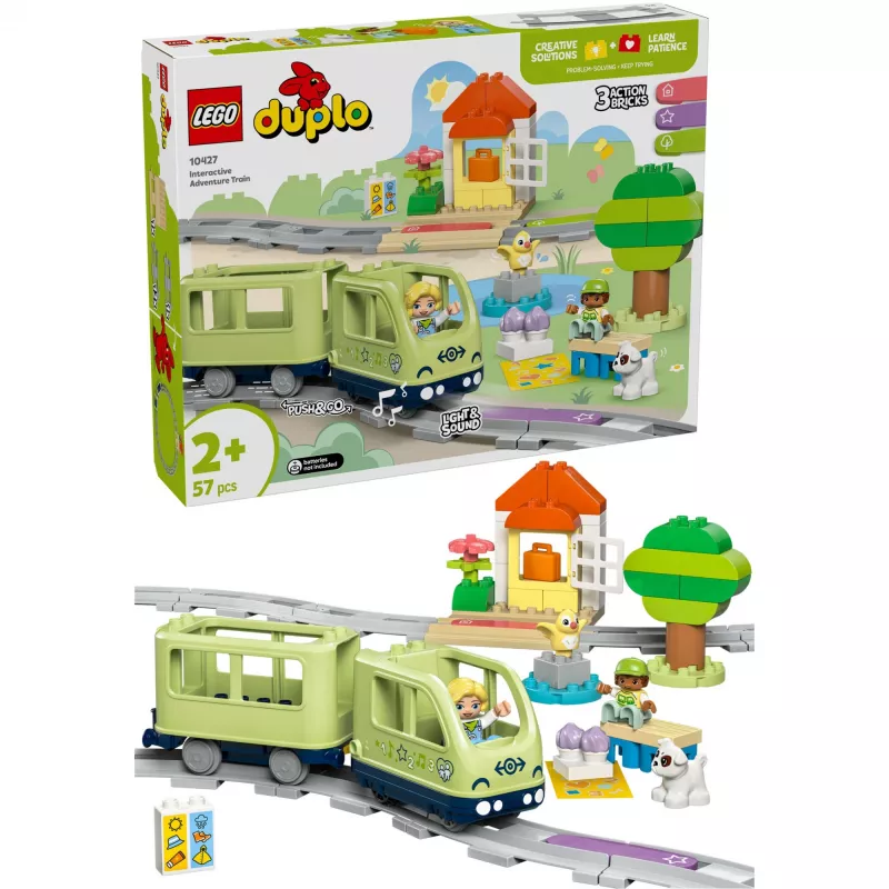 Mängurongikomplekt LEGO DUPLO Interaktiivne Seiklusraudtee 10427, 57 tk, 2 minifiguuri, alates 2. eluaastast