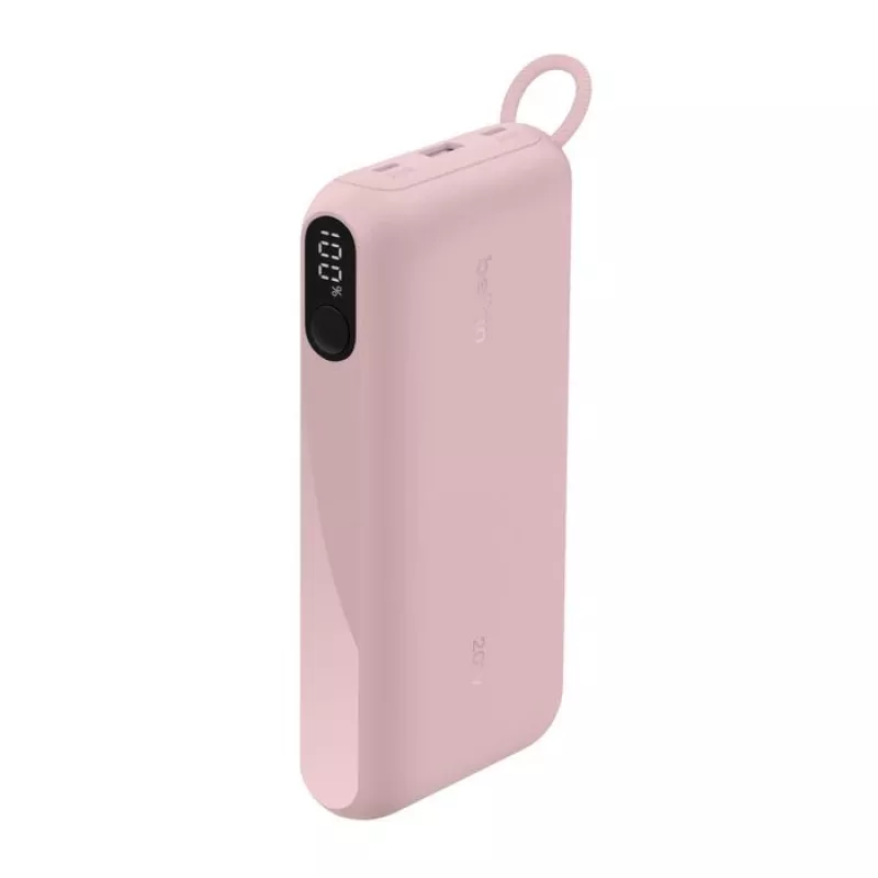 Akupank Belkin BPB028HQPK 20000 mAh — 2× USB-C, 1× USB-A, roosa